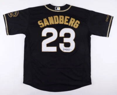 Ryne Sandberg Signed Chicago Cubs Nike Style Black Jersey (JSA COA) HOF 2nd Base - Image 1 of 4