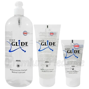 Just Glide Anal lubricant Water based lube Latex safe gel Made 50 / 200 / 1000ml - Picture 1 of 5