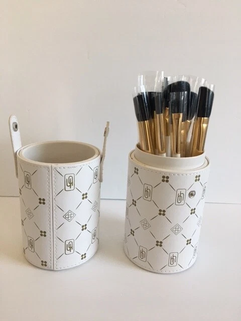 NUEVO BH Cosmetics Collection Juego de 14 brochas de maquillaje crema/dorado estuche de viaje grande Foto 1 de 2