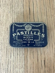 Antique French Pastilles Tin Menthol & Cocaine, Borate – Circa 1900 - Scarce - Bild 1 von 5