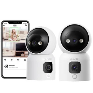 ZOSI 2K Dual-Lens Wireless WIFI Security IP Home Camera PTZ Baby Pet Monitor - Picture 1 of 16