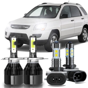 For Kia Sportage 2009-2010 4x Combo 9003 H4 LED Headlight 881 Fog Light Bulbs - Picture 1 of 13