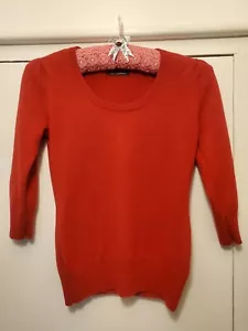 Stunning Red Cashmere Round Neck Jumper UK10 Excellent Condition - Picture 1 of 9