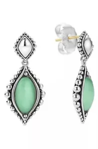 Lagos Contessa Sterling Silver 18K Gold Post Variscite Dangle Earrings $350 - Picture 1 of 5