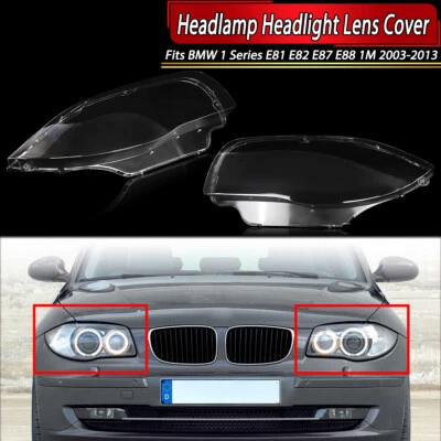 一对车头灯前照灯镜头盖适用于宝马 1 系列 E81 E82 E87 E88 1 米 2003 - 2013 — 第 1/4 张图片