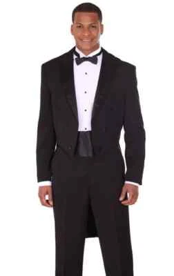 Traje de esmoquin formal de cola larga para hombre viene con pantalones Foto 1 de 4