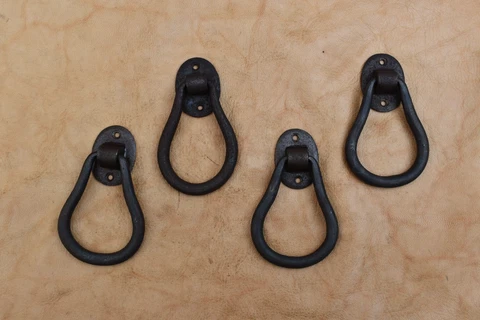 vintage cast iron door knocker gate handle door pull drop handle Hardware 4 pcs Cover