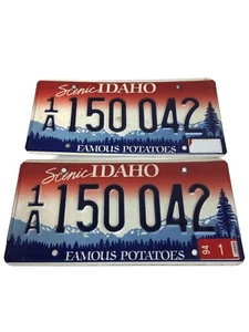 1994 Idaho Scenic Famous Potatoes License Plate Pair 1A 150 042 # - Picture 1 of 12
