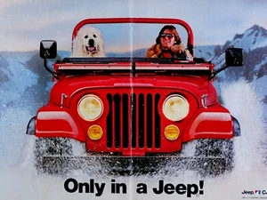 1984 Jeep Wrangler Vintage Great Pyrenees Original Print Ad Centerfold 16 x 11" - Picture 1 of 9