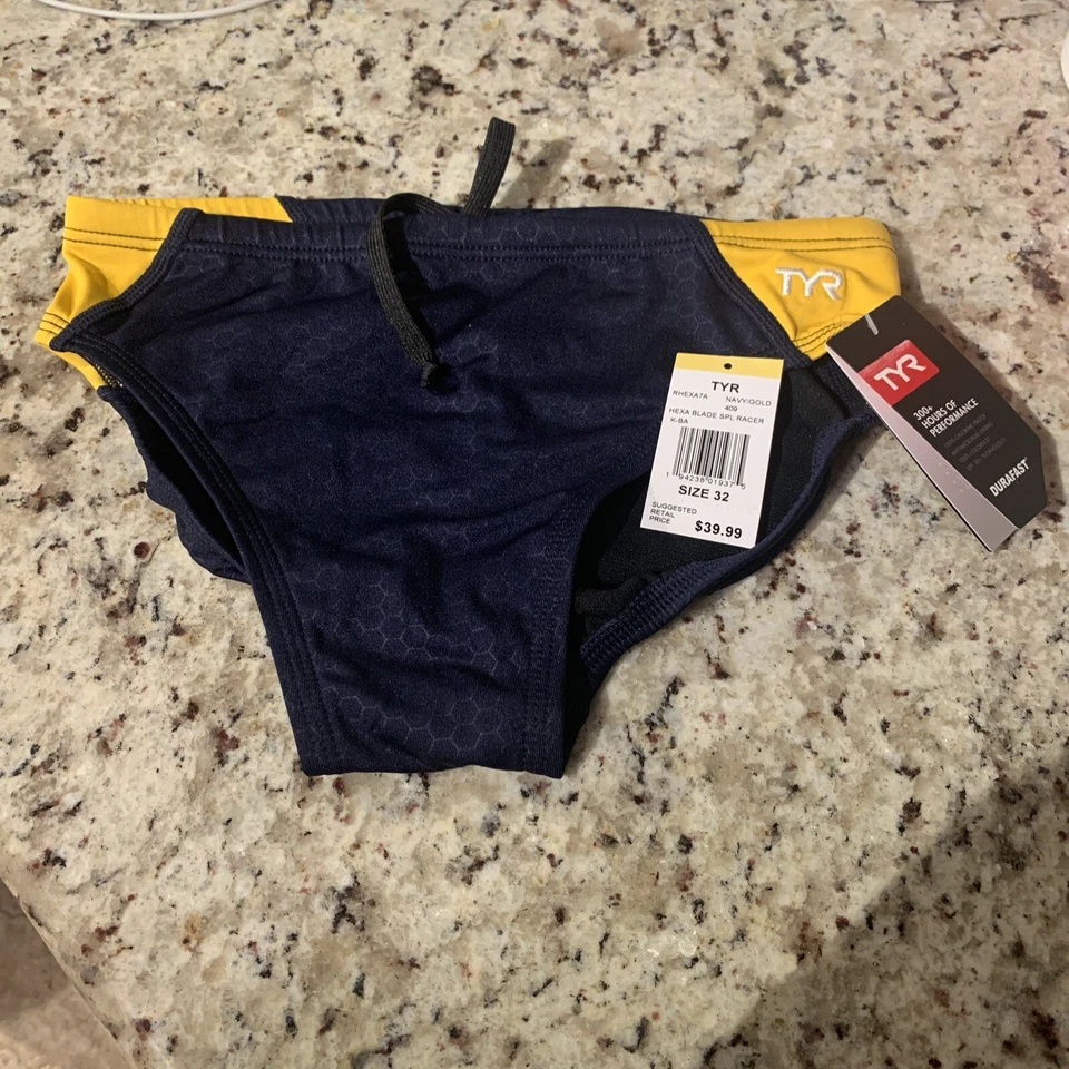 TYR Bravos Blade Splice Racer Swimsuit - Mens 32 - Navy / Multi - #42697-T9