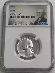 1956 Washington Quarter 25C NGC PF68 - Picture 1 of 2