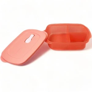 Tupperware Crystalwave Plus Microwave Rectangular Divided Dish Guava NEW! - Picture 1 of 2