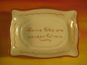 Some Folks Are Wonderful Nice Handpainted Pennsylvania Dutch Coin Tray / Ashtray - Picture 1 of 4
