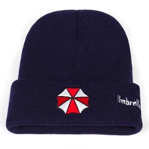 UMBRELLA CORP. gesticktes Logo Strick MARINEBLAU Beanie Mütze - Resident Evil, Spiel - Bild 1 von 2