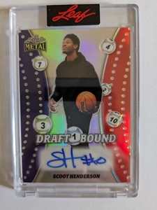 SCOOT HENDERSON Auto 2023 LEAF Metal Draft Bound Autograph Trailblazers 186/303