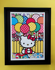 Death NYC Large Framed 16x20in Pop Art Graffiti Certified Hello Kitty Murakam #5