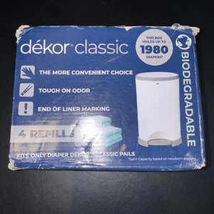 Dekor Classic Diaper Pail Liners Refills Biodegradable 4 Bags Total - Picture 1 of 2