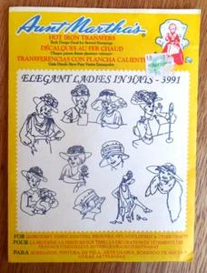 NUEVO Vintage Tía Martha's Hot Iron Transfers #3991 9 "Elegantes Damas con Sombreros" - Imagen 1 de 3