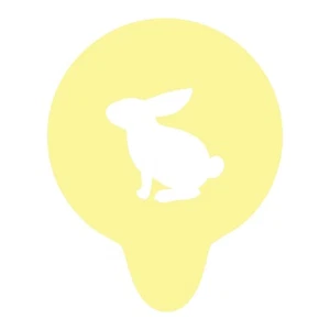 OFFERTA SECONDI Coniglietto Caffè Stencil Coniglio Lepre Pasqua Vacanze Primavera Acrilico 486 - Foto 1 di 3