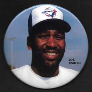 1993 JKA Joe Carter TORONTO BLUE JAYS PIN BACK BUTTON 3" - Picture 1 of 2