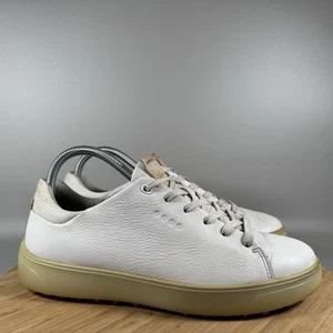Ecco Womens Golf Tray Hydromax Sneakers Size 39 / 8 White Leather Spikeless - Picture 1 of 8