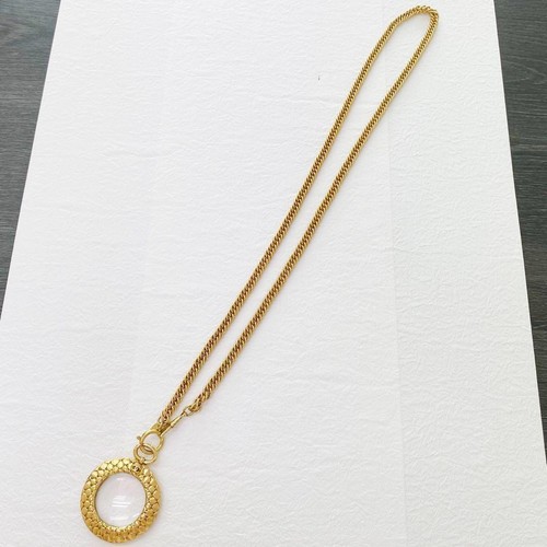 Collana CHANEL Lente di Ingrandimento Oro Gp Vintage Marca Coco Donna