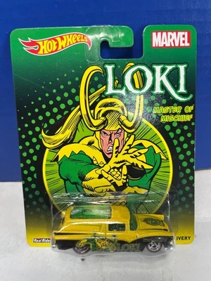 1/64 HOT WHEELS REAL RIDER'S PREMIUM MARVEL LOKI FORD 8 CRATE DELIVERY WAGON - Image 1 of 2
