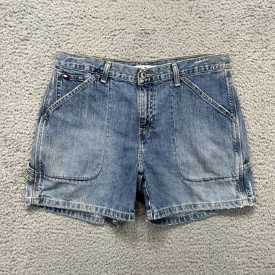 Vintage Tommy Hilfiger Shorts Womens 10 Blue Denim Carpenter Utility Y2K 00s - Image 1 of 4