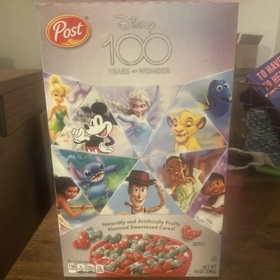 全新 限量版 POST 迪士尼 100 年神奇果味谷物 14 盎司 — 第 1/4 张图片