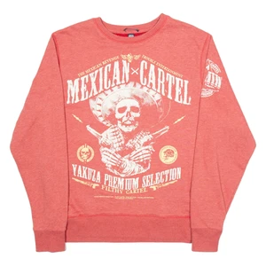 YAKUZA PREMIUM SELECTION Mexican Cartel Mens Sweatshirt Red XL - Picture 1 of 6