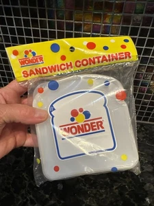 Vintage New Wonder Bread Plastic Sandwich Shape Container Unopened Sealed NOS - Picture 1 of 5