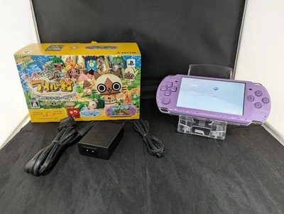 B382 Sony PSP 3000 console Airu Village Lilac Purple Japan w/box adapter - Image 1 of 4