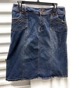 Style & Co Women skirt size 10 Cotton Stretch Denim knee length 21" Length - Picture 1 of 5