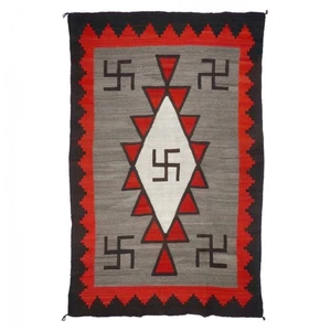 Large Wool Kilim Navajo Southwestern Bohemian Gray Red Rug 5'×8' Ft Handmade Rug - Picture 1 of 2