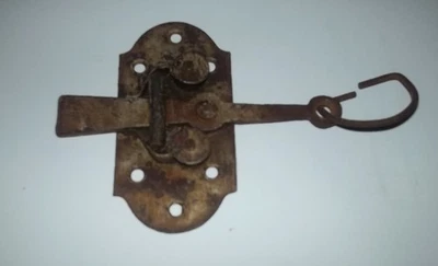 Ancienne clenche/targette en acier - Photo 1/3