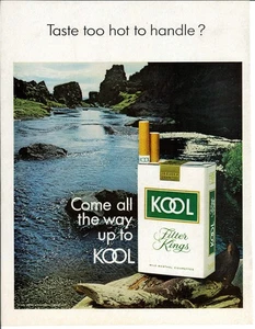 1970 KOOL Cigarette Tobacco Pack Vintage Magazine Print Advertising - Picture 1 of 1