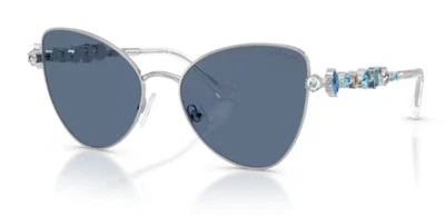 Swarovski SK7034 401A80 Sunglasses Women's Silver/Dark Blue Butterfly Shape 56mm - Image 1 of 4