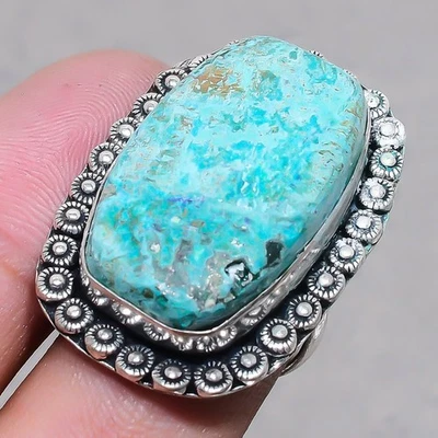 Anillo Joyería Ajustable Regalo Étnico Moda Hecho a Mano Piedras Preciosas Azurita SR 2549 Foto 1 de 4