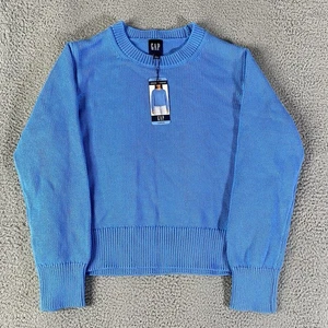 Gap Sweater Womens Large Blue Chunky Knit Crewneck Pullover Preppy $69.95 NEW - Picture 1 of 10
