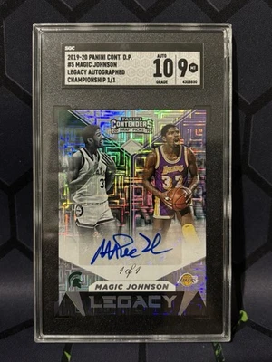 Magic Johnson 1/1 Panini Contenders Draft Picks Legacy Autograph LA Lakers - Image 1 of 3