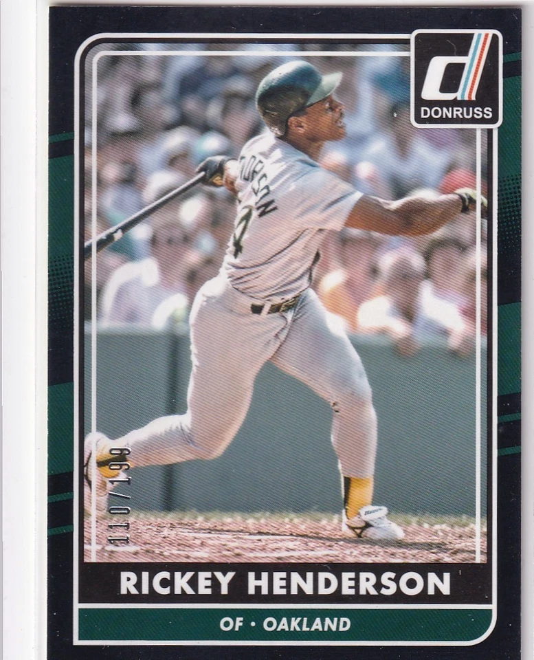 RICKEY HENDERSON/199 DONRUSS BORDE NEGRO PARALELO A'S #184 2016 16 PANINI Foto 1 de 1