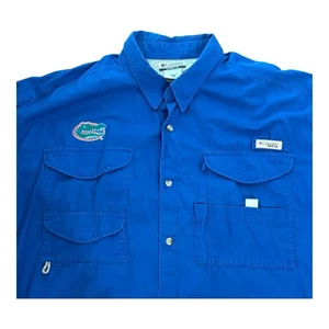 Florida Gators Columbia PFG Shirt Mens 2XL Blue Vented Performance Fishing - Picture 1 of 8
