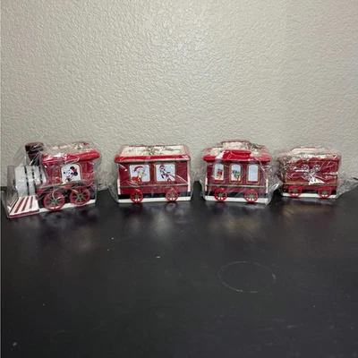 Новый Disney Микки и друзья керамический поезд чаша набор из 4 праздник Рождество - Изображение 1 из 4