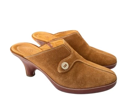 Zapato para mujer Cole Haan Devon Mules talla 7 coñac ámbar gamuza tacones zuecos sildes Foto 1 de 4