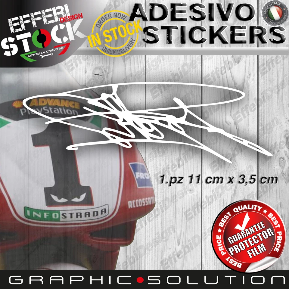 FB DESIGN Adesivo Stickers Signature Firma Carl Fogarty Foggy nick name 916 SBK Champion