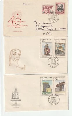 (3) SOBRES PORTADA PRIMER DÍA CHECOSLOVAQUIA AÑOS 50-60 Foto 1 de 2