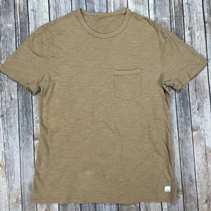Vuori The Rise Pocket Shirt Stretch Short Sleeve Crew Medium Mens Beige Gym - Picture 1 of 6