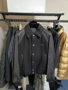 GIVENCHY Leder Wolljacke Schwarz Top Zustand - Bild 1 von 9