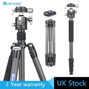 69.7" Carbon Fiber Camera Tripod Compact Tripod + 40mm Panorama Ball Head - Picture 1 of 18