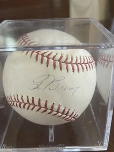 MLB Major League Baseball Picher Tom Browning Baseball autografato - Foto 1 di 3